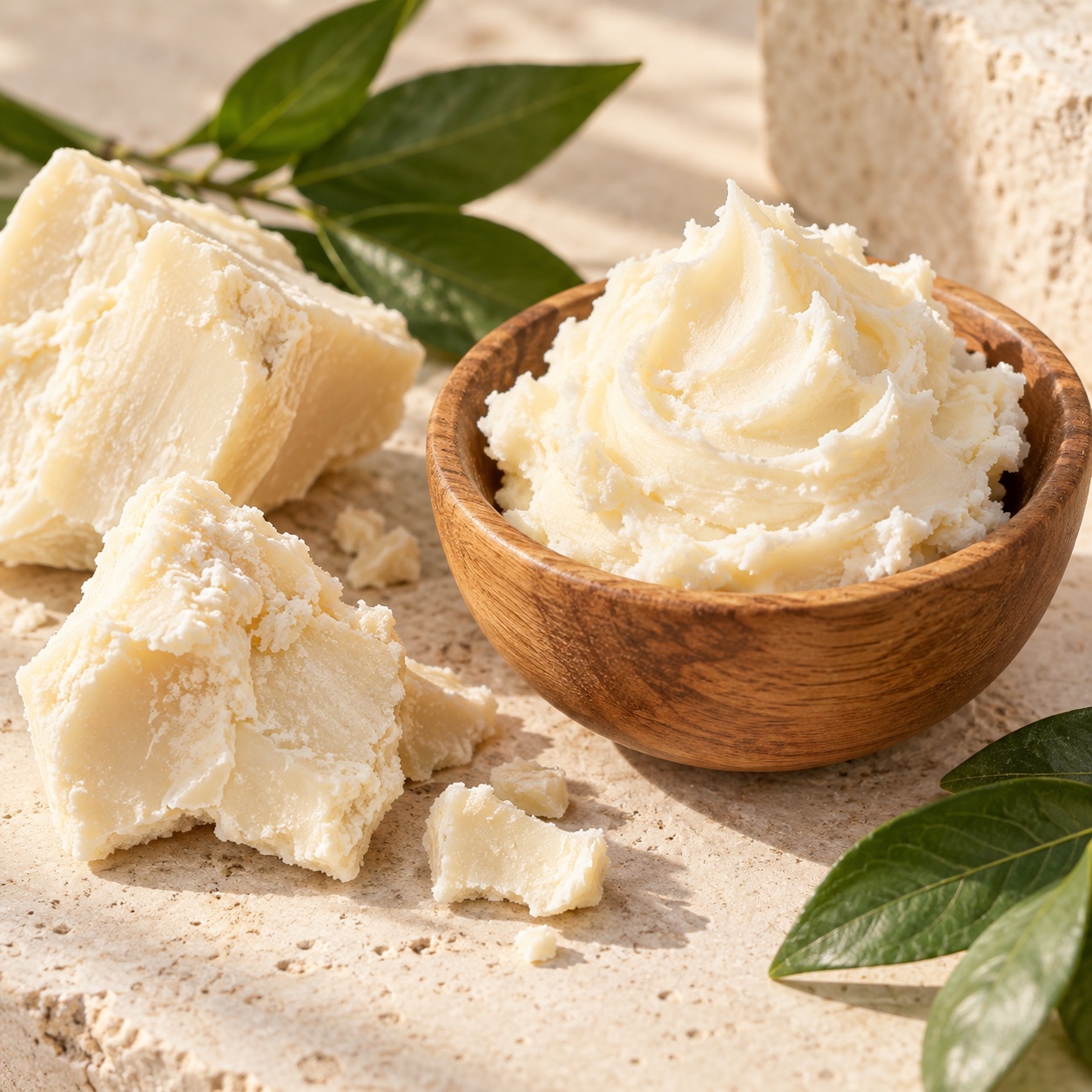 Raw and softly whipped ivory shea butter